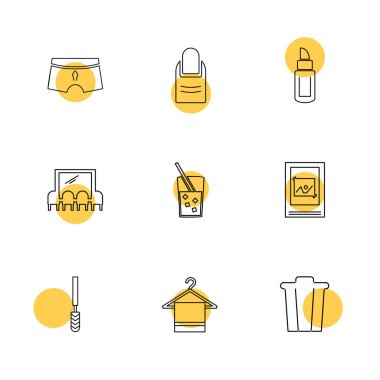 Beyaz arka plan üzerinde renkli minimalist düz vektör app simgeleri