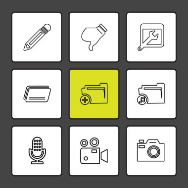 düz vektör çizim simgeler, App simgelerin ayarlamak   