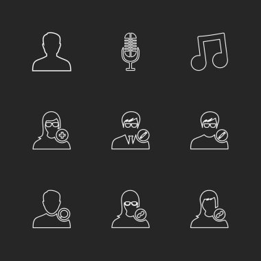 siyah arka plan üzerine minimalist düz app simgeleri