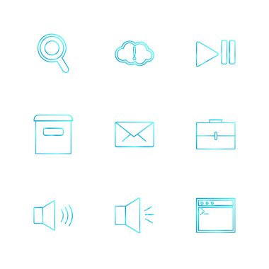 minimalist düz vektör app simgeleri beyaz arka plan üzerinde