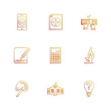 Beyaz arka plan üzerinde izole düz app simge kümesi