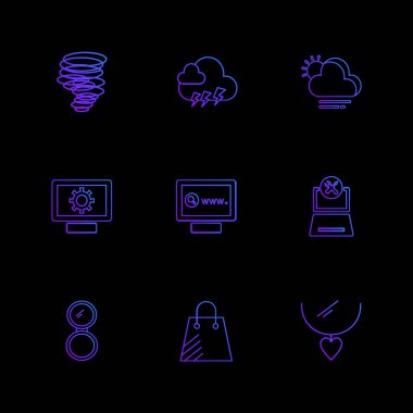 siyah arka plan üzerine minimalist düz app simgeleri