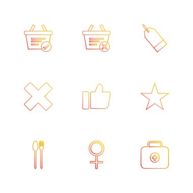 Minimalist düz app simgeler, vektör çizim dijital cihazlar için