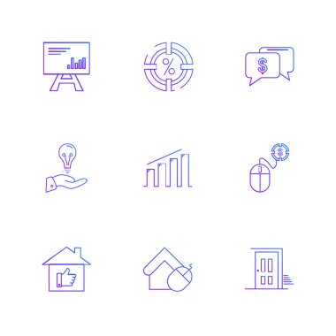 Minimalist düz app simgeler, vektör çizim dijital cihazlar için