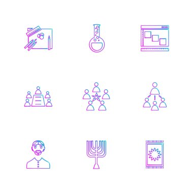 Beyaz arka plan üzerinde izole minimalist düz app simgeleri