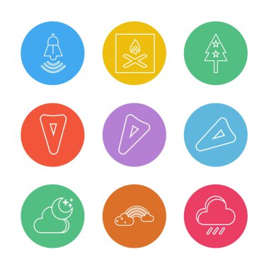 beyaz zemin üzerine minimalist düz app simgeleri