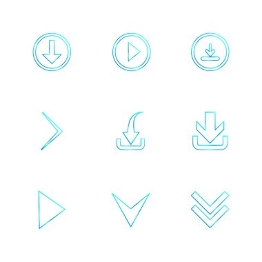 Beyaz arka plan üzerinde farklı minimalist düz vektör app simgeleri