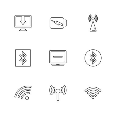 Beyaz arka plan üzerinde renkli minimalist düz app simgeleri