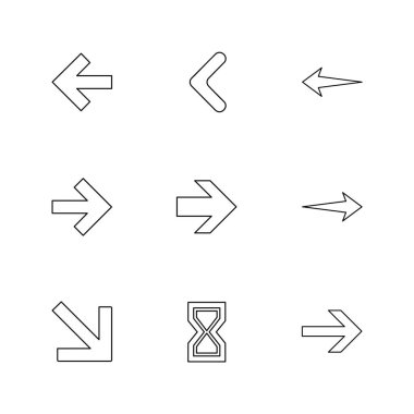 oklar Icons set, vektör tasarım düz koleksiyonu