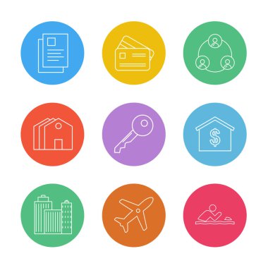 Beyaz arka plan üzerinde izole minimalist düz app simgeleri