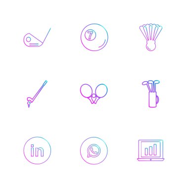 minimalist düz vektör app simgeleri beyaz arka plan üzerinde