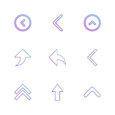 oklar simgeler vektör tasarım düz koleksiyonu