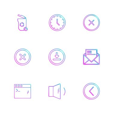 minimalist düz vektör app simgeleri beyaz arka plan üzerinde