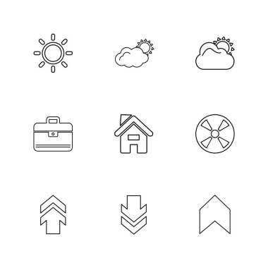 Beyaz arka plan üzerinde izole minimalist düz app simgeleri