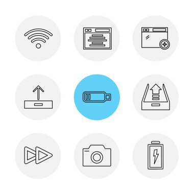 Daire basit app simgeler, vektör çizim