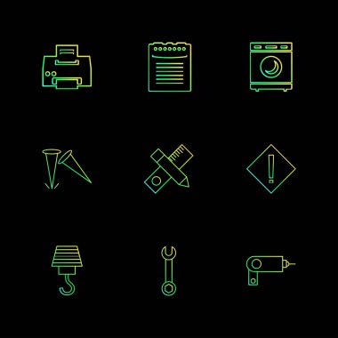 düz vektör çizim simgeler, App simgelerin ayarlamak   