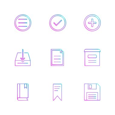 Beyaz arka plan üzerinde izole farklı düz vektör app simge kümesi 