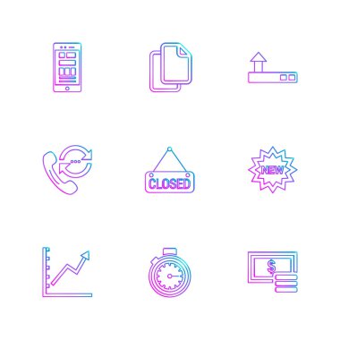 Beyaz arka plan üzerinde izole minimalist düz app simgeleri