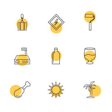 minimalist düz vektör app simgeleri 