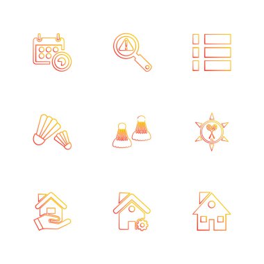 Beyaz arka plan üzerinde izole düz app simge kümesi