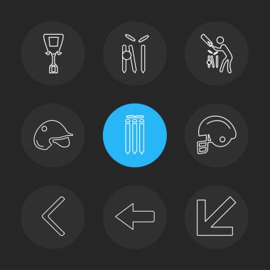 siyah arka plan üzerine minimalist düz app simgeleri