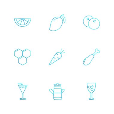 Minimalist düz app simgeler, vektör çizim dijital cihazlar için