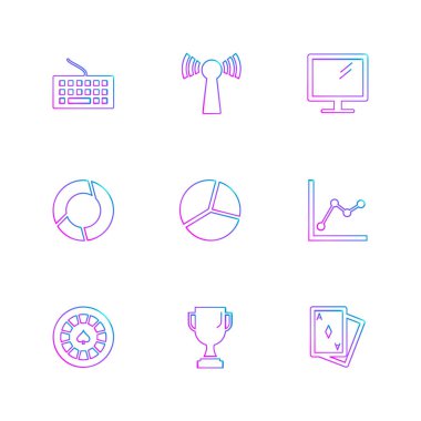 Beyaz arka plan üzerinde renkli minimalist düz app simgeleri