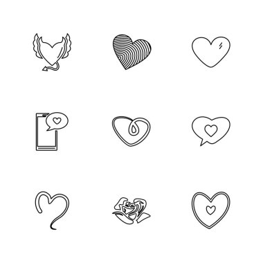 Beyaz arka plan üzerinde farklı minimalist düz vektör app simgeleri