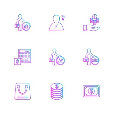 Beyaz arka plan üzerinde izole düz app simge kümesi