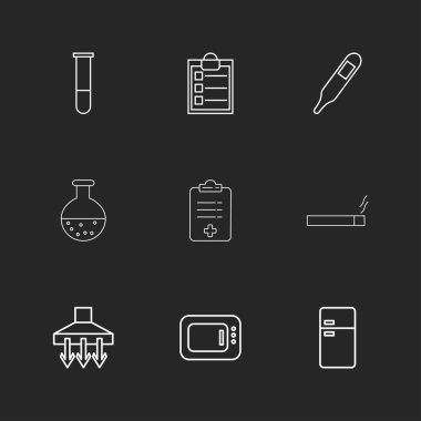 siyah arka plan üzerine minimalist düz app simgeleri