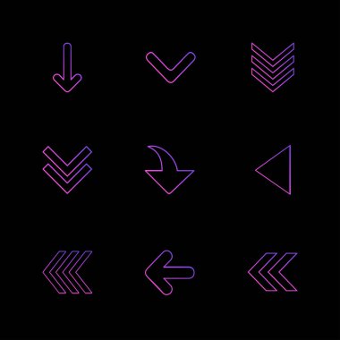 oklar simgeler vektör tasarım düz koleksiyonu