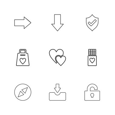 Beyaz arka plan üzerinde izole düz app simge kümesi