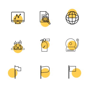 beyaz zemin üzerine minimalist düz app simgeleri