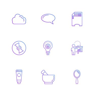 Daire basit app simgeler, vektör çizim