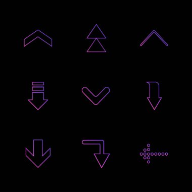 oklar yaratıcı düz tasarım simgeler vektör koleksiyonu