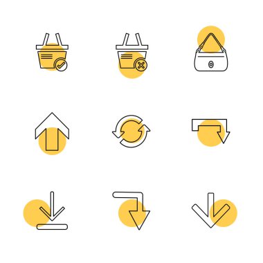 oklar yön işaretçiler yaratıcı simgeler ayarla, düz özel koleksiyon vektör