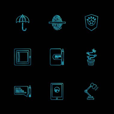 siyah arka plan, vektör çizim grafik web simgeleri