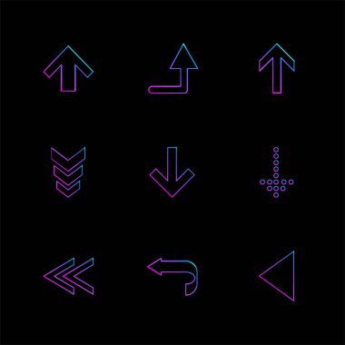 farklı minimalist düz vektör app simgeler siyah arka plan üzerine