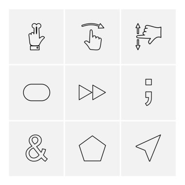 Beyaz arka plan üzerinde farklı minimalist düz vektör app simgeleri