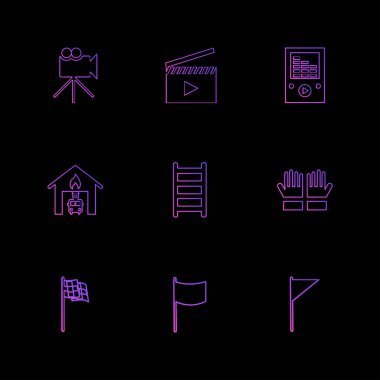 Minimalist düz app simgeler, vektör çizim dijital cihazlar için