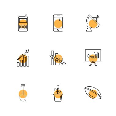 farklı iş düz vektör app simgeleri beyaz arka plan üzerinde 