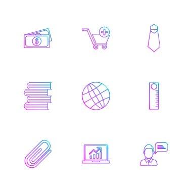 Beyaz arka plan üzerinde renkli minimalist düz vektör app simgeleri