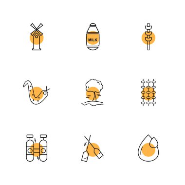 Beyaz arka plan üzerinde izole düz app simge kümesi