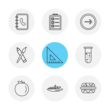 Minimalist düz app simgeler, vektör çizim dijital cihazlar için