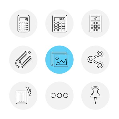 Beyaz arka plan iş, farklı Internet düz vektör app simgeleri 