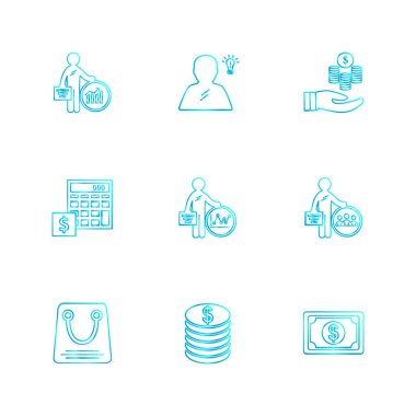  iş yaratıcı düz tasarım simgeler, vektör