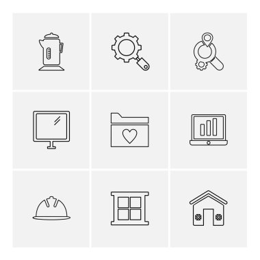 beyaz zemin üzerine minimalist düz app simgeleri