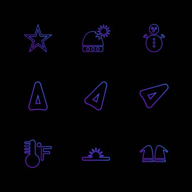 siyah arka plan, düz stil minimalist vektör app simgeleri