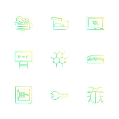 Beyaz arka plan üzerinde izole düz app simge kümesi