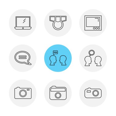 beyaz zemin üzerine minimalist düz app simgeleri